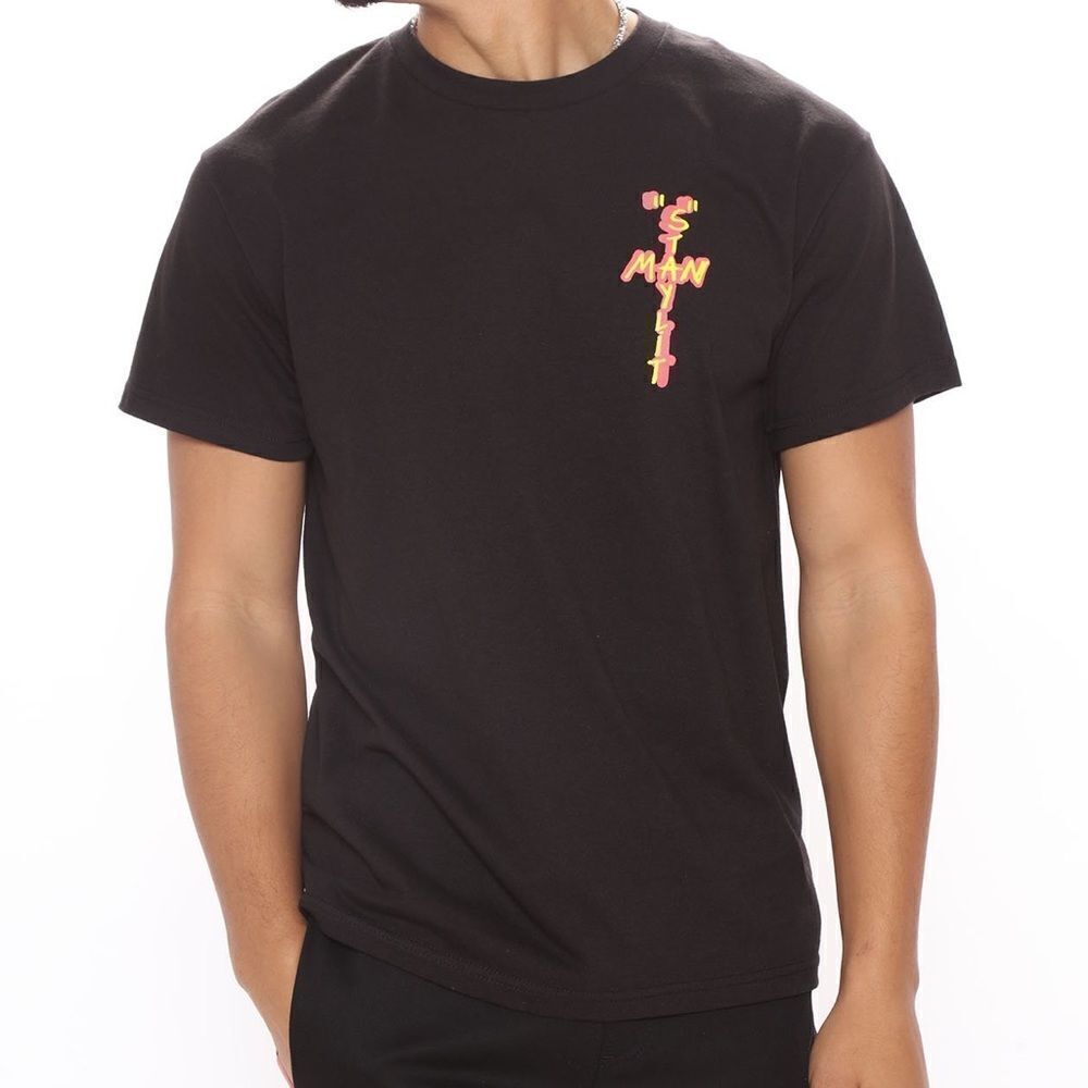 Nova Men Black Stay Lit Short Sleeve Tee Size Size Medium